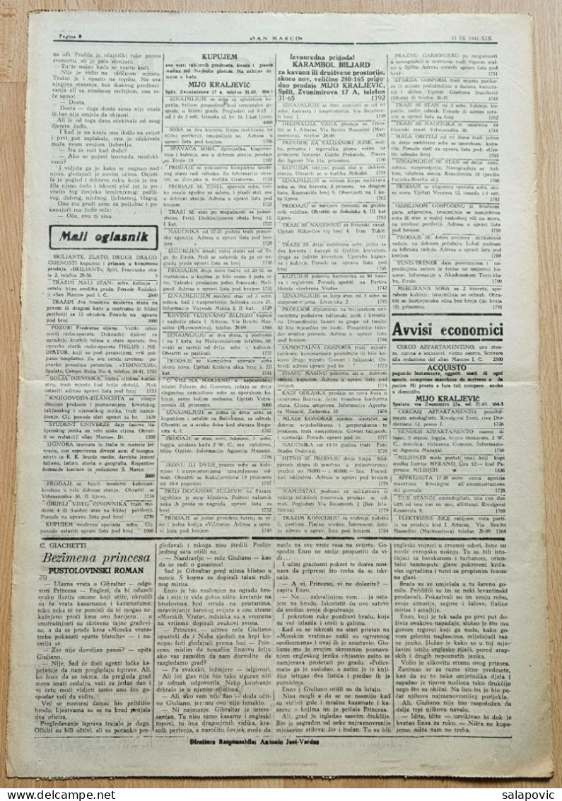 San Marco! 113/1941  Edizione Di Spalato Newspaper Italian Occupation Of Split - Autres & Non Classés