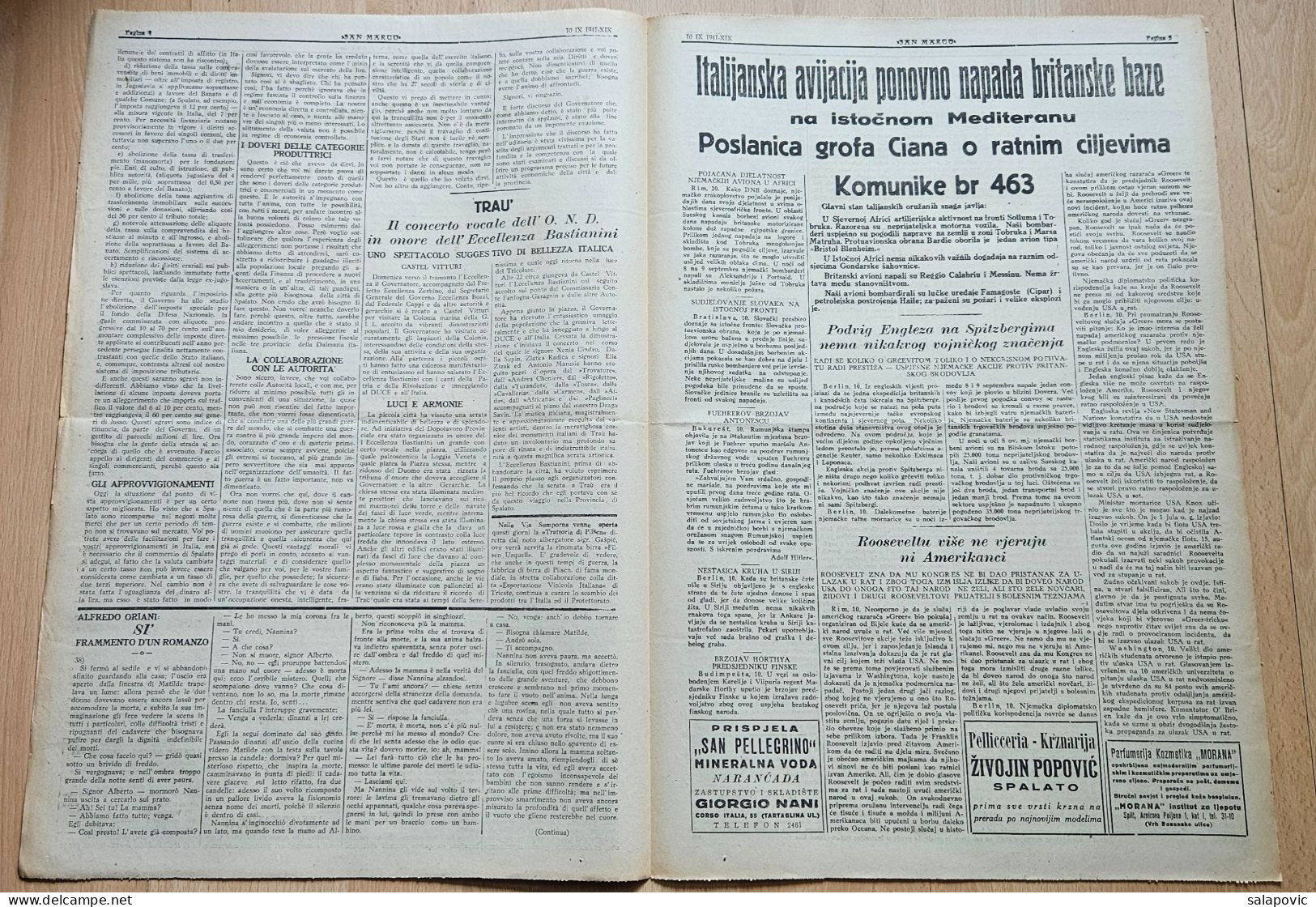 San Marco! 112/1941  Edizione Di Spalato Newspaper Italian Occupation Of Split, Giuseppe Bastianini - Otros & Sin Clasificación