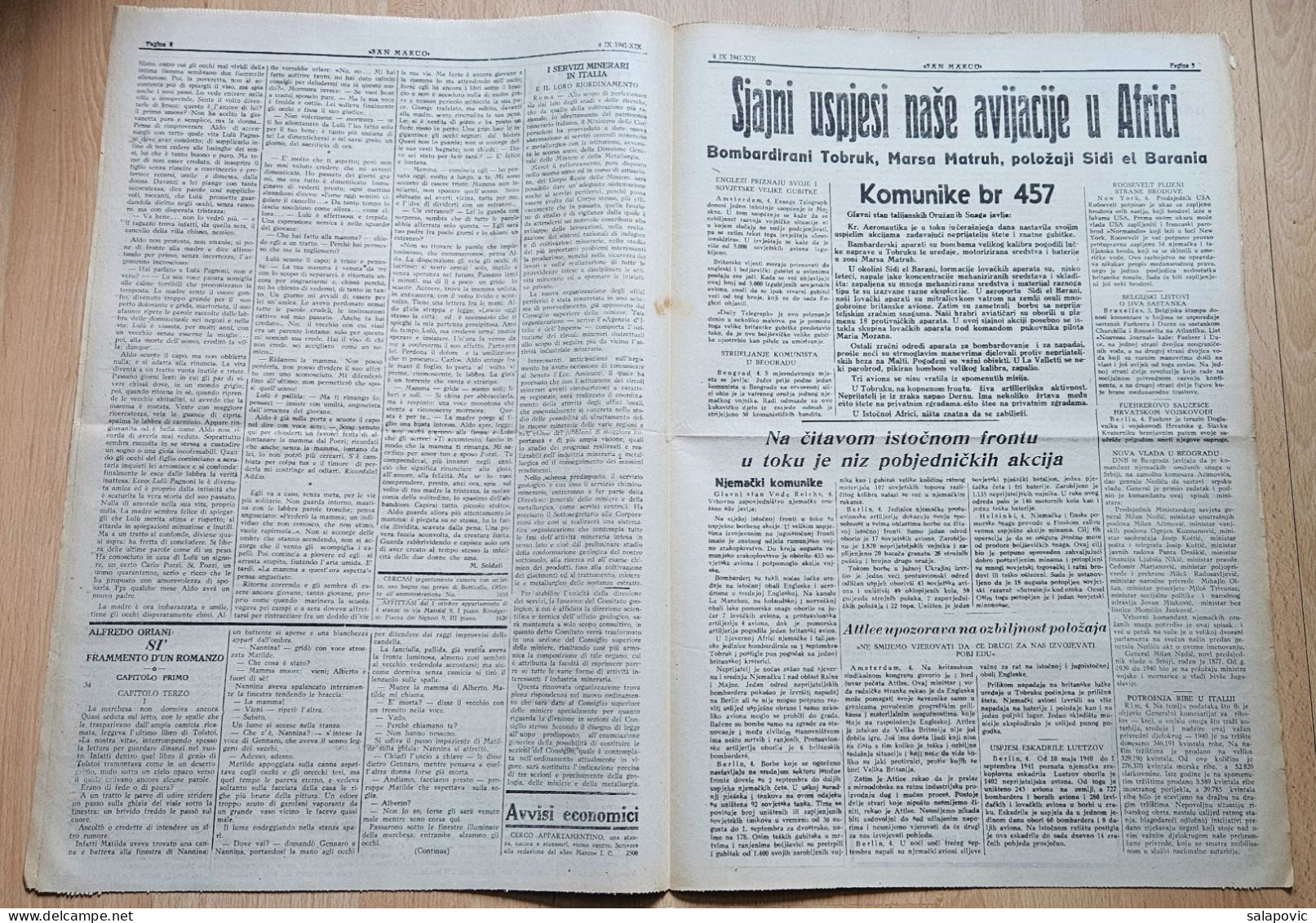 San Marco! 107/1941  Edizione Di Spalato Newspaper Italian Occupation Of Split, Bombardirani Torbuk, Marsa Matruh - Sonstige & Ohne Zuordnung