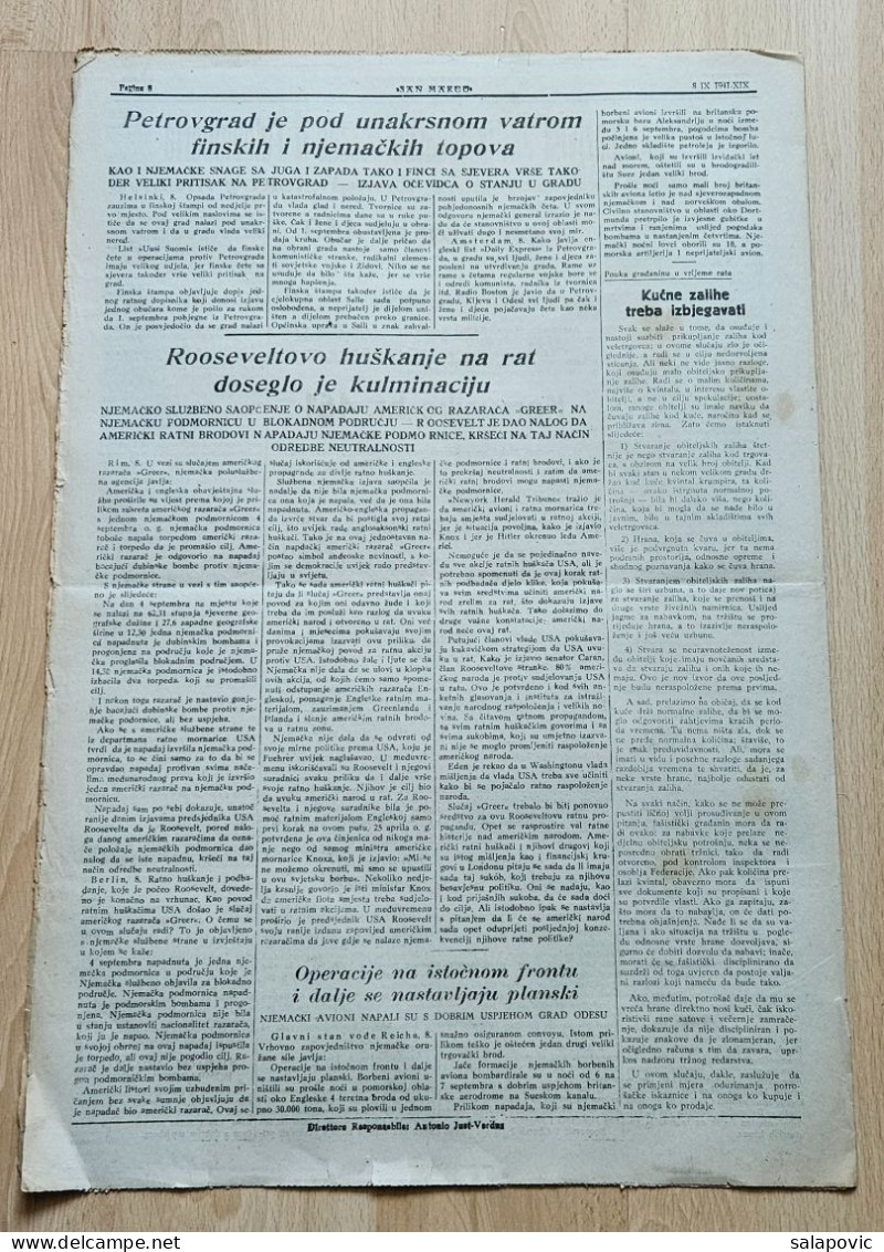 San Marco! 110/1941  Edizione Di Spalato Newspaper Italian Occupation Of Split, Giuseppe Bastianini - Autres & Non Classés