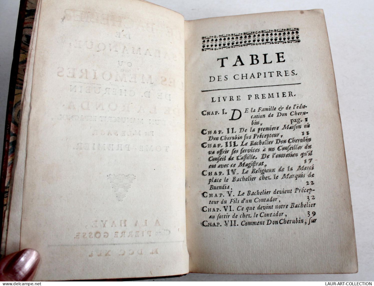 BACHELIER DE SALAMANQUE OU MEMOIRES DE CHERUBIN DE LA RONDA, LESAGE 1741 T1+T2/2 / LIVRE ANCIEN XVIIIe SIECLE (2204.234)
