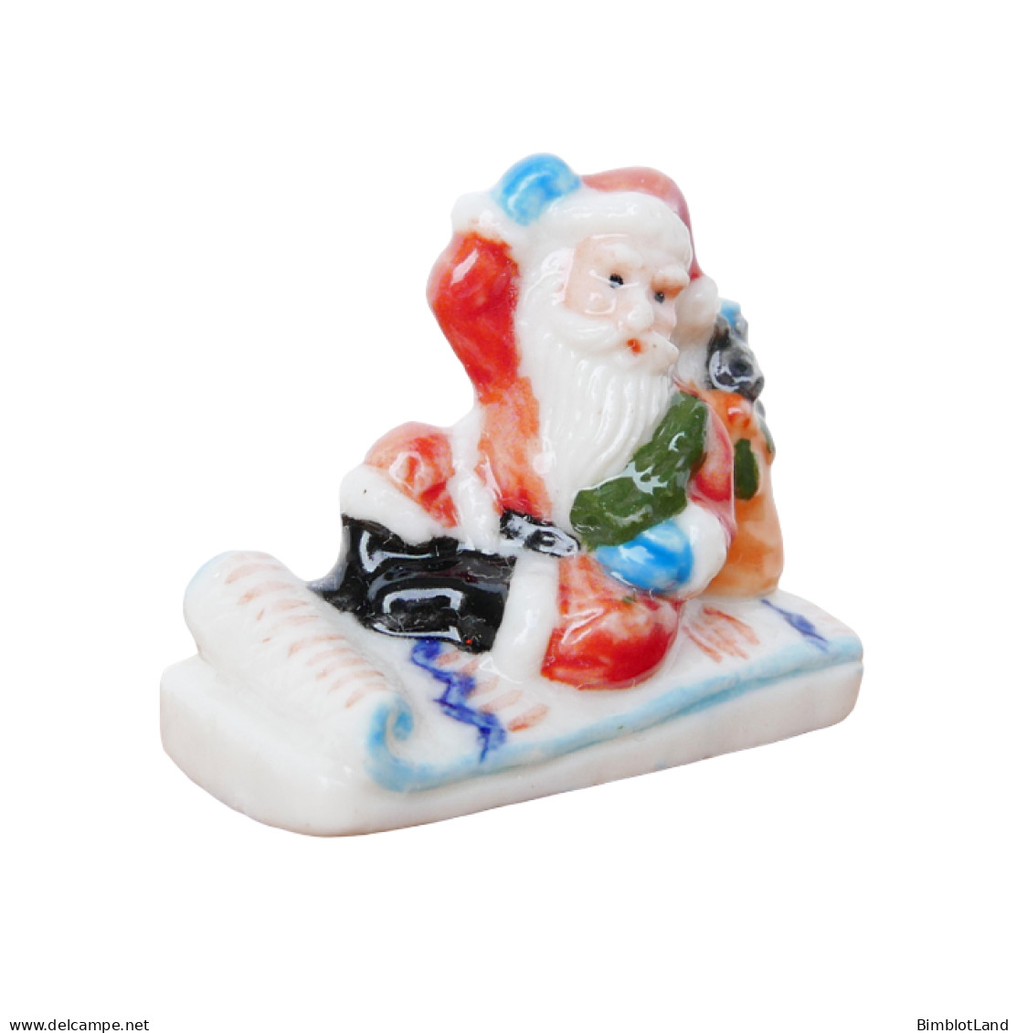 Feve Le Père Noël S'amuse 2001 Porcelaine Figurine Miniature 3cm - Personaggi