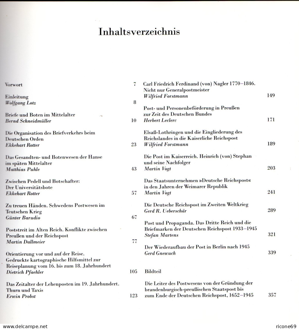 Lotz, Wolfgang, Deutsche Postgeschichte. Essays Und Bilder (1989), 490 S. - Otros & Sin Clasificación