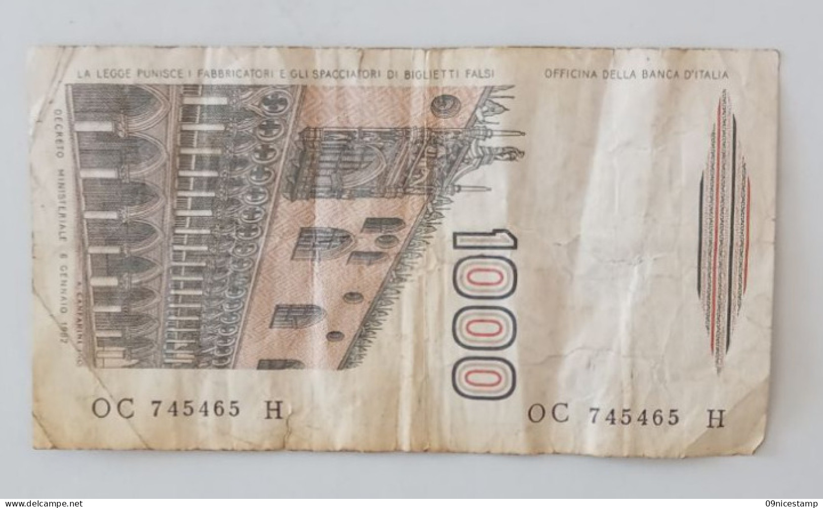 Italy, Year 1982, Used (because Damage You Get It Cheaper After Buying) - 1000 Liras