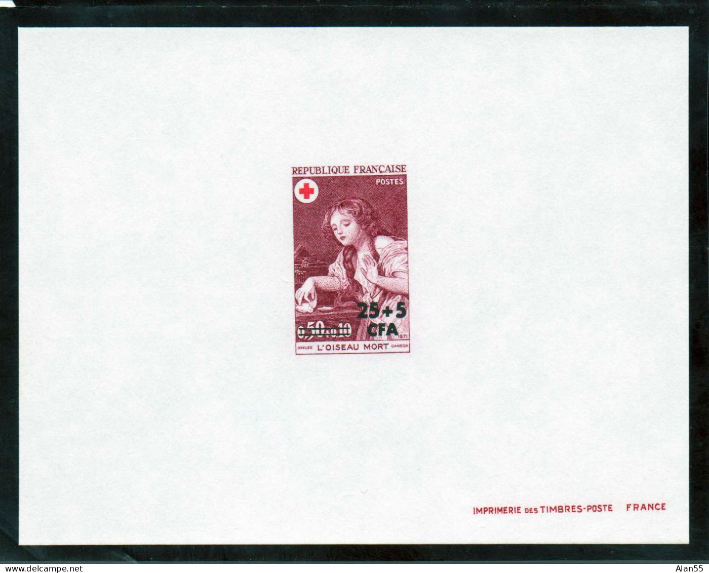 REUNION-CFA.1971.2 EPREUVES DE LUXE. 1er CHOIX.N°404-405, "GREUZE".THEMES:CROIX-ROUGE.ARTS.ENFANCE.ANIMAUX - Other & Unclassified