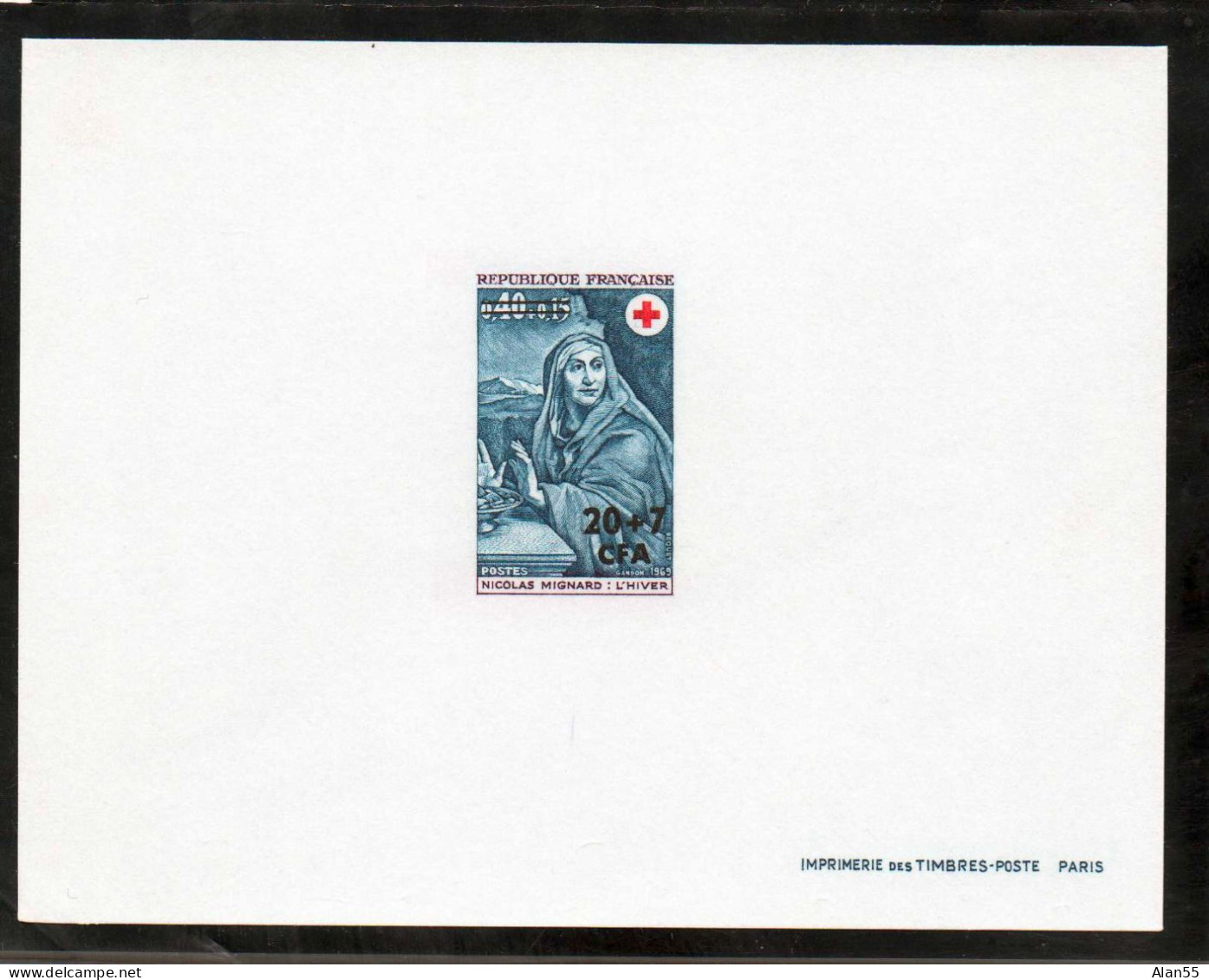 REUNION-CFA.1969. 2 EPREUVES DE LUXE. 1er CHOIX.N°388-389. "L'ETE. L'HIVER".N.MIGNARD.THEMES:CROIX-ROUGE.ARTS - Sonstige & Ohne Zuordnung