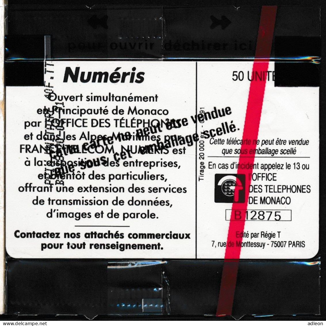 Monaco - Publiques N° Phonecote MF14 - NUMERIS (50U GEM NSB) - Monace