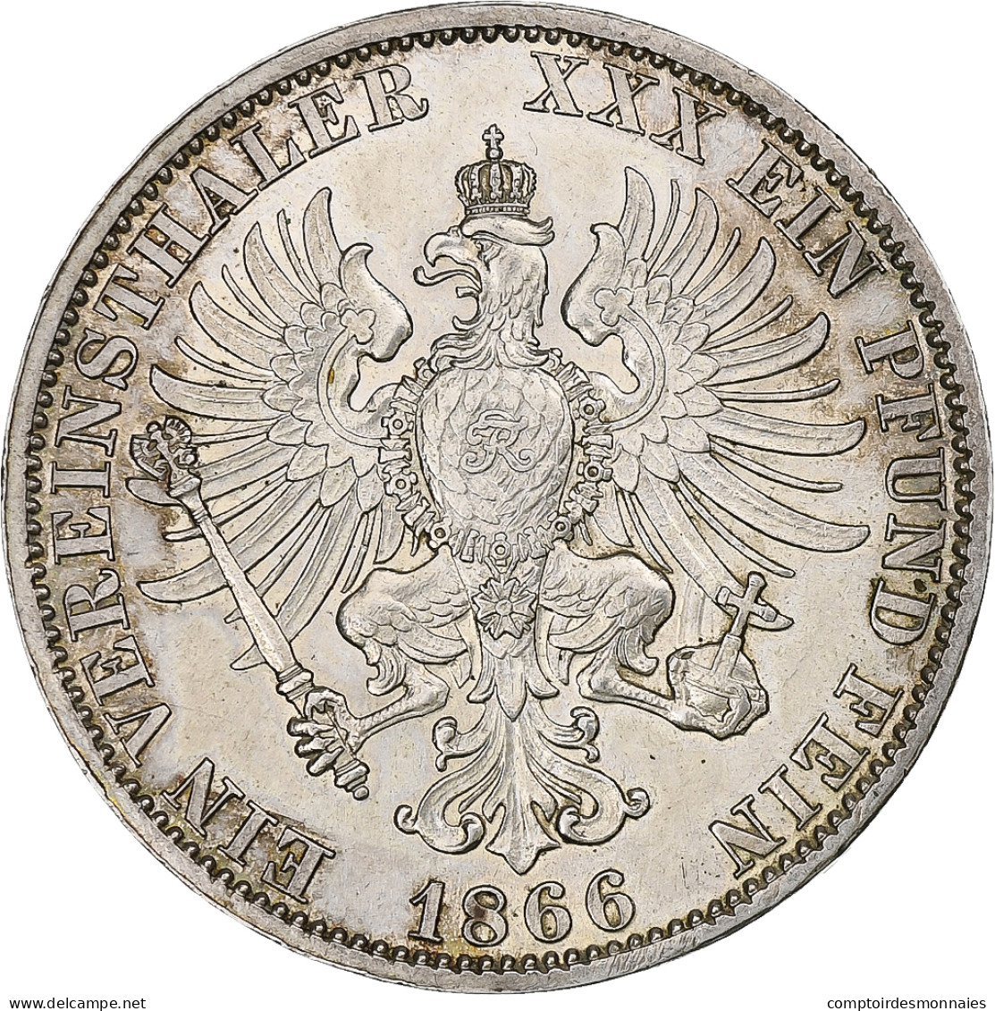 Allemagne, Royaume De Prusse, Wilhelm I, Vereinstaler, 1866, Berlin, Argent - Taler En Doppeltaler