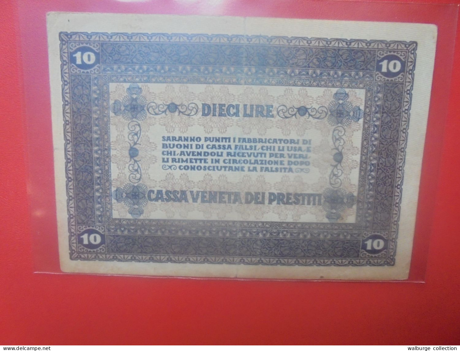 CASSA VENETA DEI PRESTITI 10 LIRE 1918 Circuler  (B.34) - Besetzung Venezia