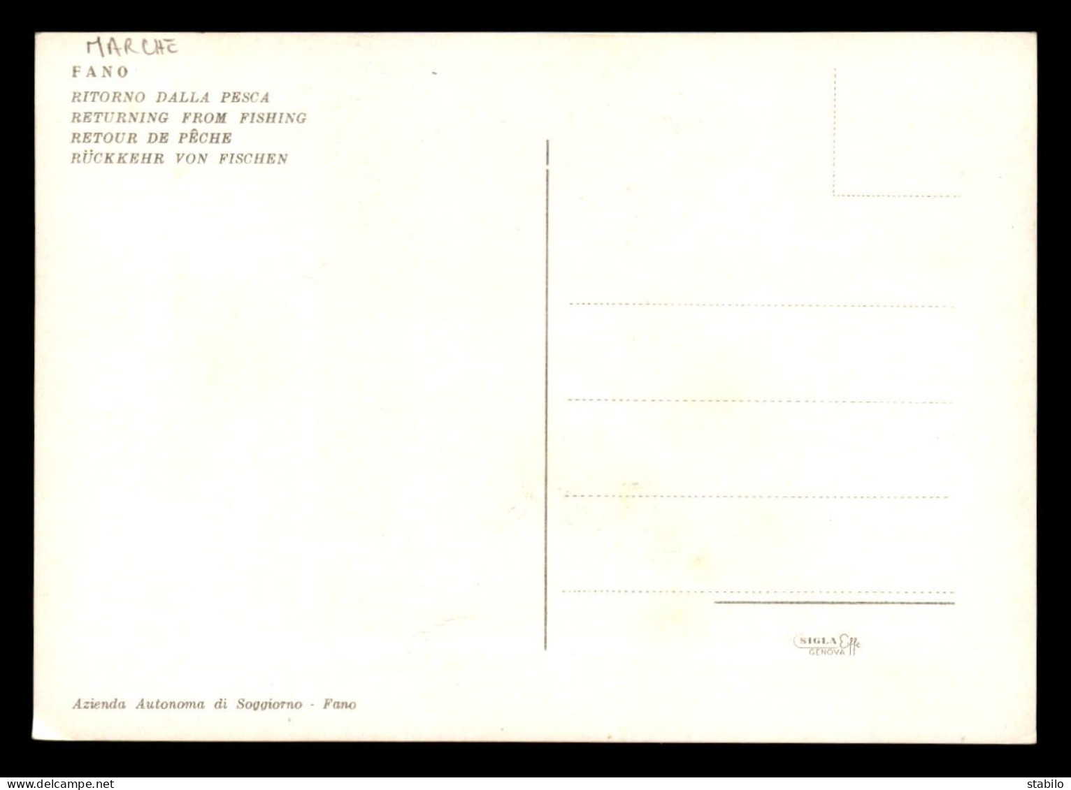 ITALIE - FANO - RITORNO DALLA PESCA - Fano