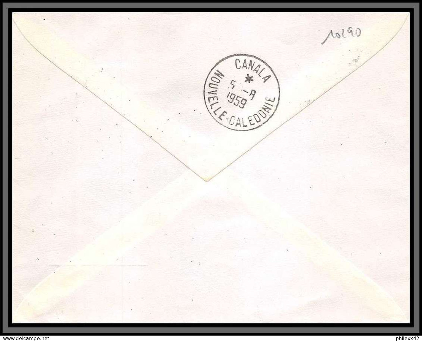 10290 Centenaire Du 1er Courrier Postal Port De France Kanala 4/8/1959 Lettre Cover Nouvelle Caledonie Aviation  - Storia Postale