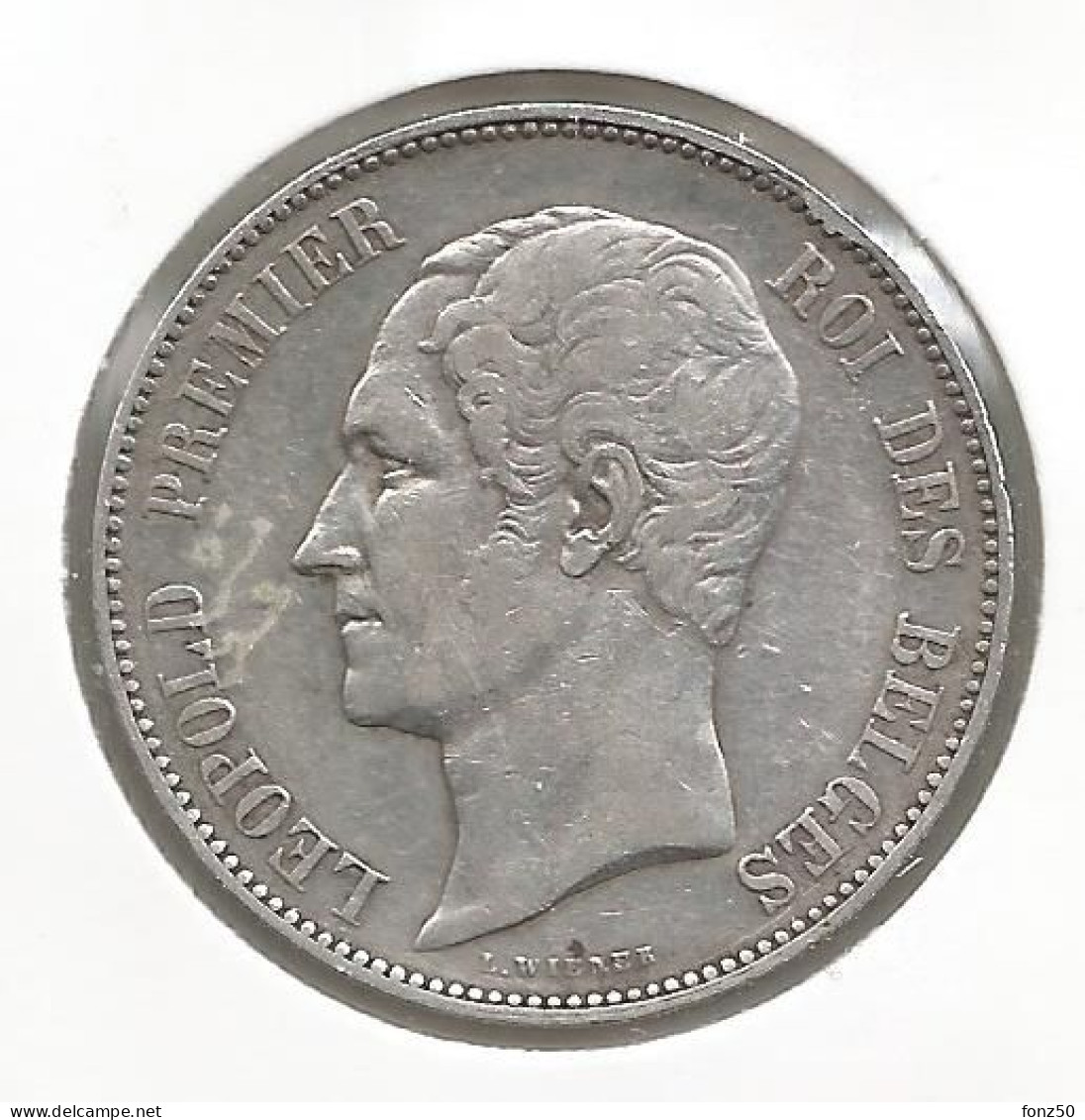 LEOPOLD I * 5 Frank 1865  MET PUNT Blootshoofds * Z.Fraai / Prachtig * Nr 13000 - 5 Francs