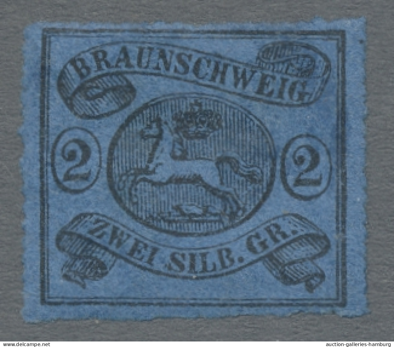 Braunschweig - Marken Und Briefe: 1864, 2 Sgr. Schwarz Auf Blau, Min. Durchstich - Brunswick