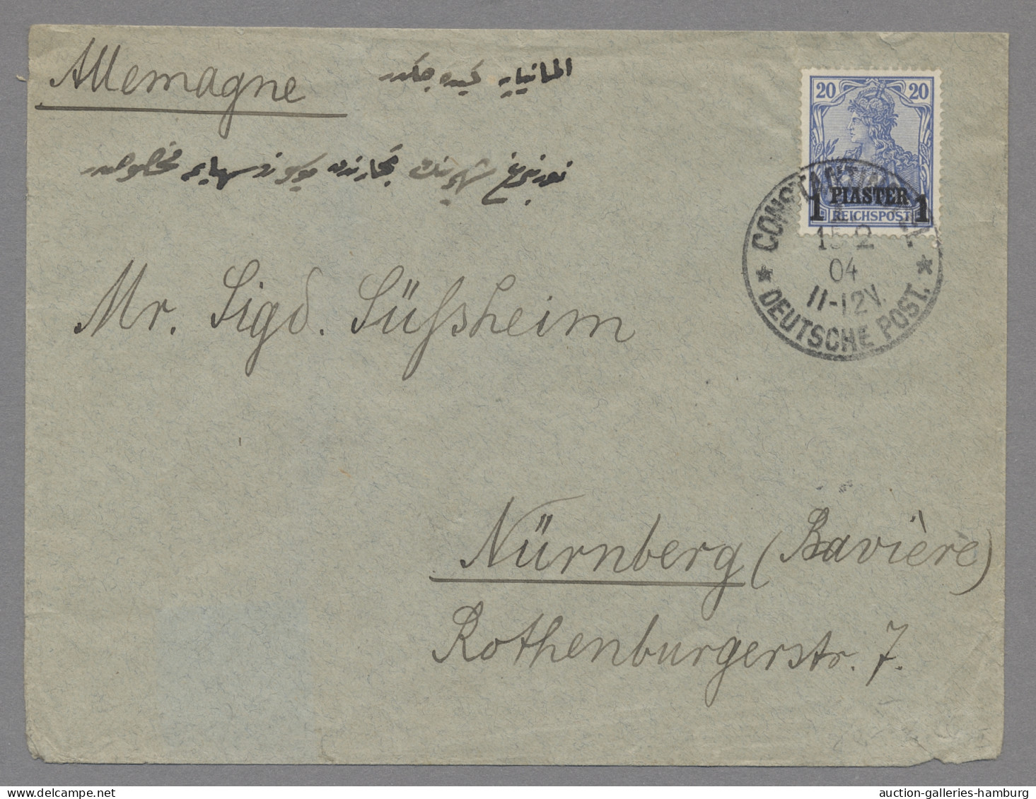 Deutsche Post In Der Türkei: 1904-1905, Germania Reichspost Mit Überdruck, Vier - Turchia (uffici)