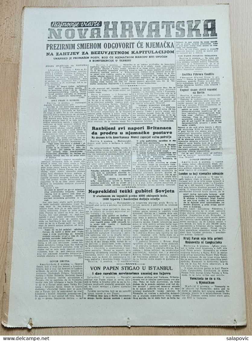 Nova Hrvatska 1943 Br. 284 NDH Croatia Ustasa Newspaper, Ivan Werner - Autres & Non Classés
