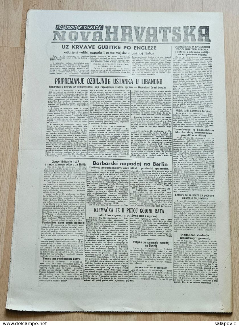 Nova Hrvatska 1943 Br. 275 NDH Croatia Ustasa Newspaper, Stjepan Radic Povijesni Govor - Autres & Non Classés