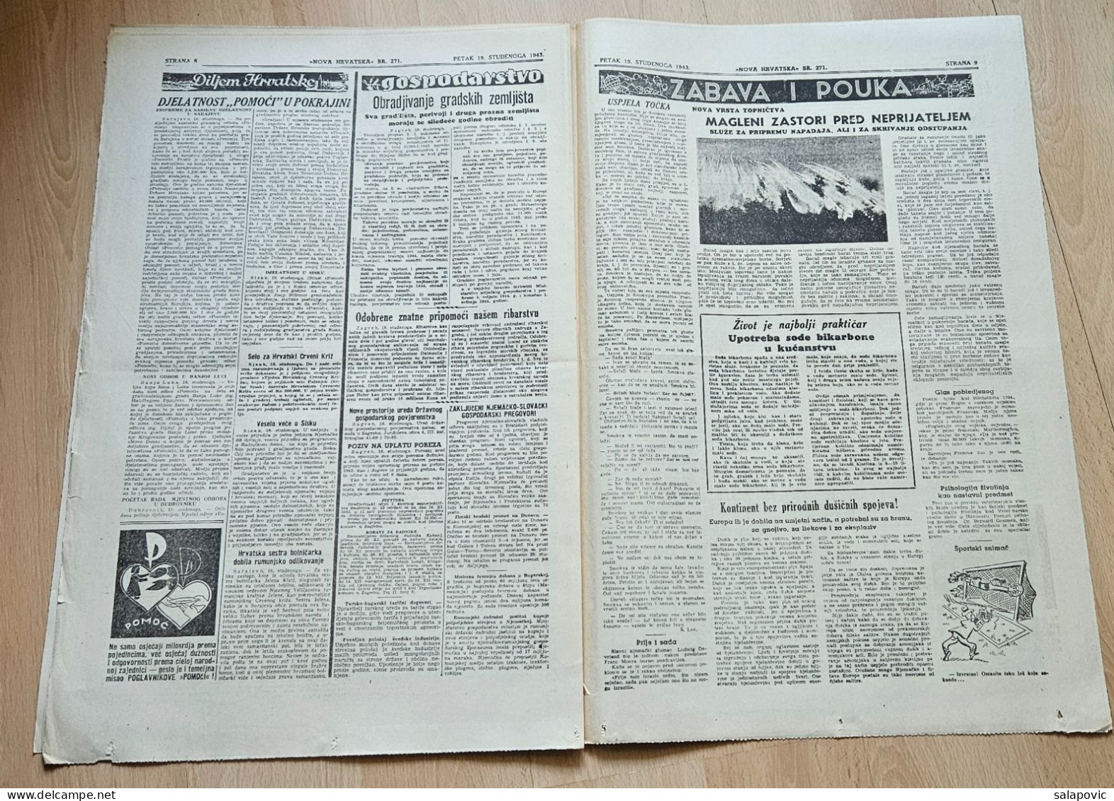 Nova Hrvatska 1943 Br. 271 NDH Croatia Ustasa Newspaper, Ante Pavelic, Karlovac Tjedan Oruzanih Snaga - Otros & Sin Clasificación