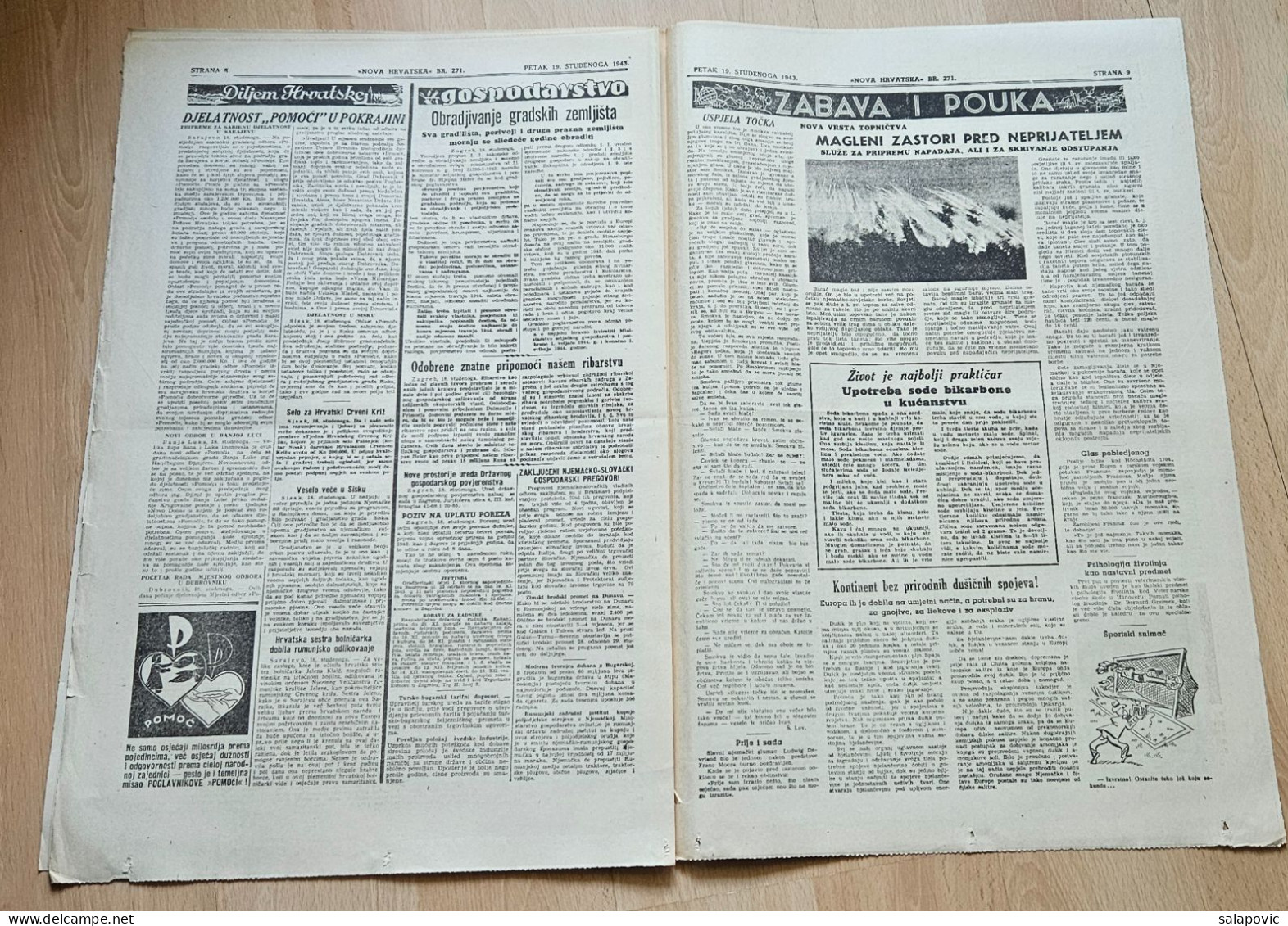 Nova Hrvatska 1943 Br. 271 NDH Croatia Ustasa Newspaper, Ante Pavelic, Karlovac Tjedan Oruzanih Snaga - Andere & Zonder Classificatie