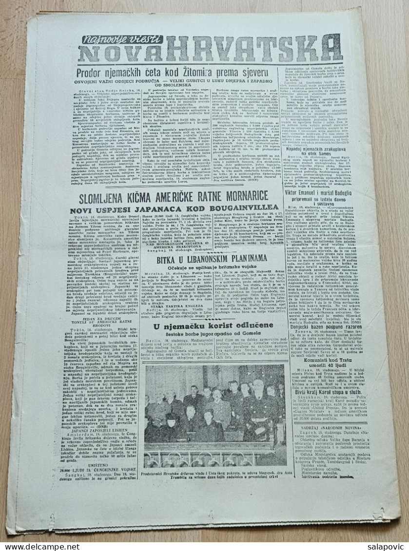 Nova Hrvatska 1943 Br. 271 NDH Croatia Ustasa Newspaper, Ante Pavelic, Karlovac Tjedan Oruzanih Snaga - Altri & Non Classificati
