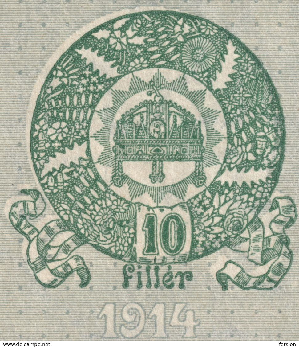 1913 1923 Hungary Croatia Slovakia Vojvodina Serbia Romania Transylvania K.u.k Kuk Revenue Tax Fiscal USED 10 F CROWN - Fiscaux