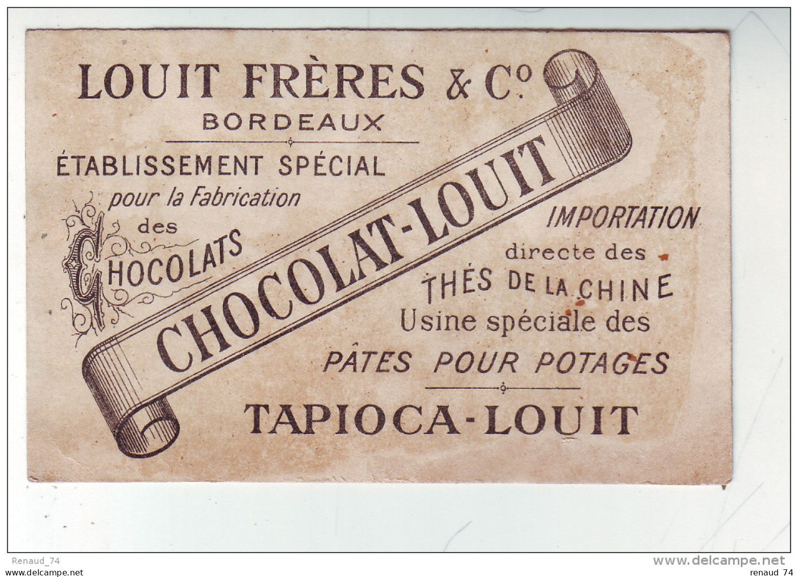 Chromo  Dorée Chocolat LOUIT - Louit
