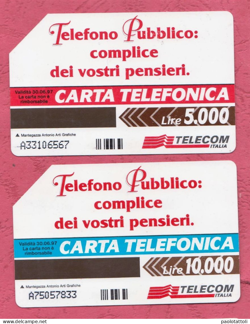 Italy- Telecom- Telefono Pubblico. Variety Alphanumerical. Golden 477A & 478A- Phone Card Used By 5000 & 10000Lire. - Öff. Sonderausgaben