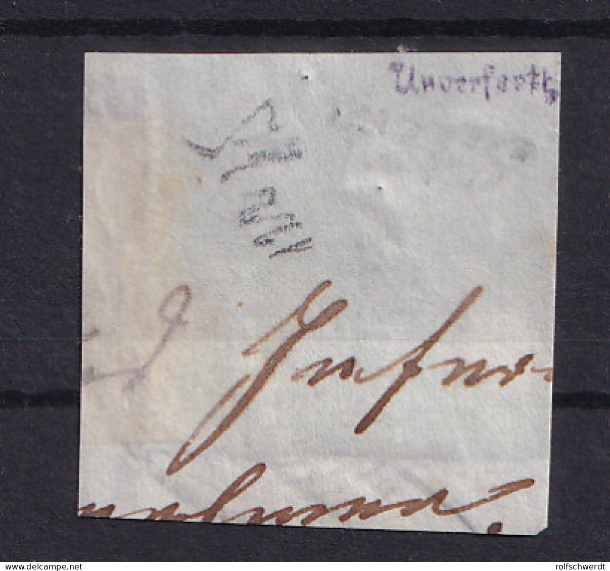 Ziffer 3 Kr. Auf Briefstück Mit Nummernstempel 130 (= Singen), Signiert - Autres & Non Classés