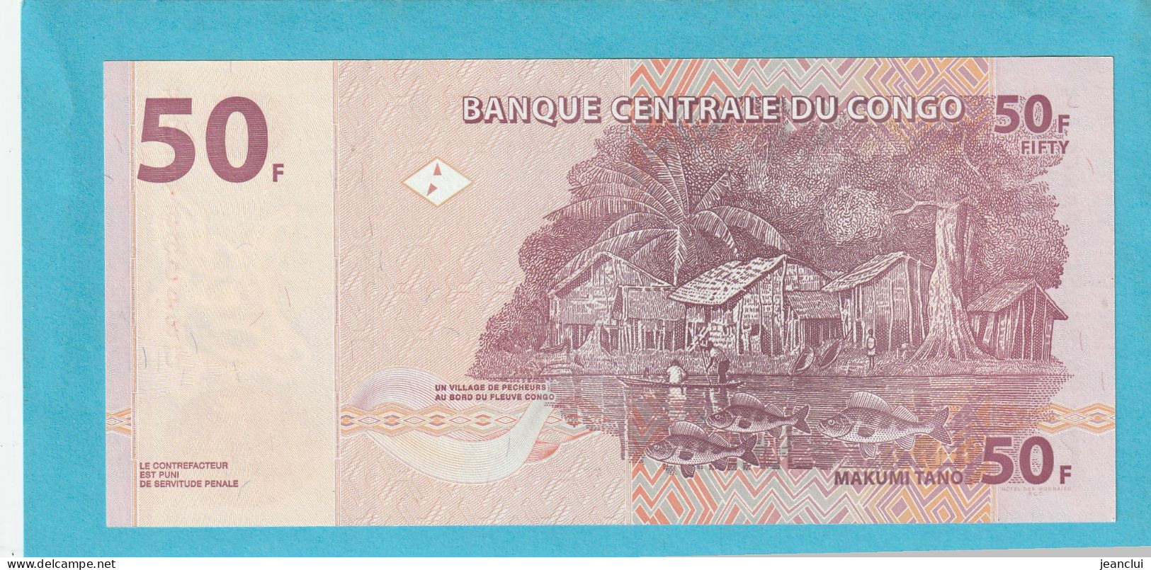 BANQUE CENTRALE DU CONGO  .  50 FRANCS  .  30-06-2013  .  N°  KD 5756948 U  .  2 SCANNES  .  ETAT LUXE / UNC - Democratische Republiek Congo & Zaire