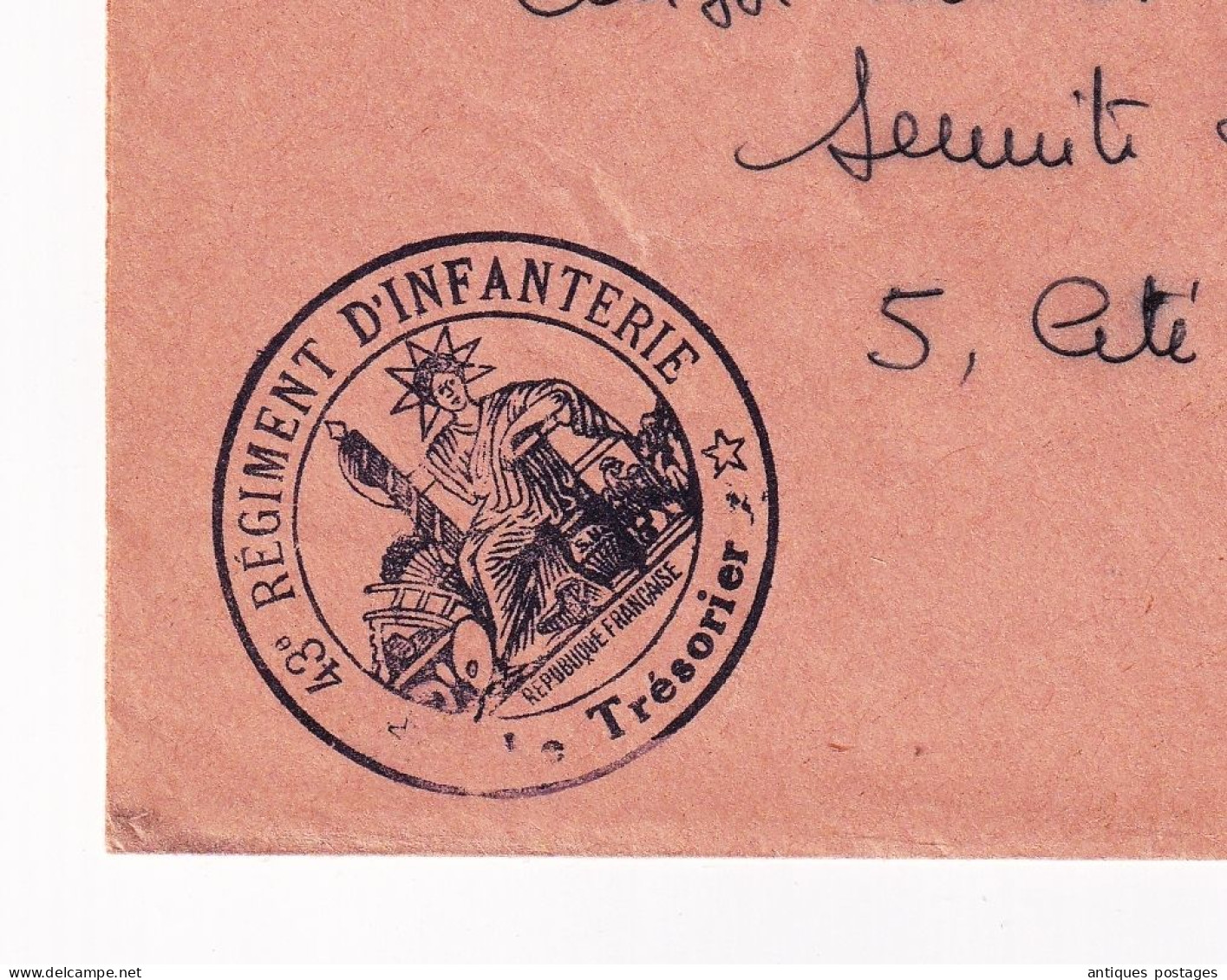 Lettre 1967 Lille Nord Service Militaire 43e Régiment D'Infanterie Le Trésorier - Militaire Stempels Vanaf 1900 (buiten De Oorlog)