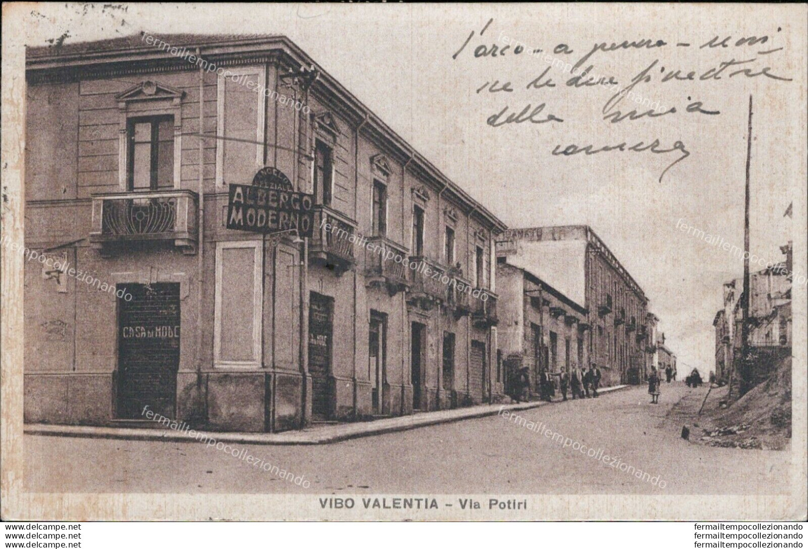 Ar28 Cartolina Vibo Valentia Citta' Via Potiri 1932 - Vibo Valentia