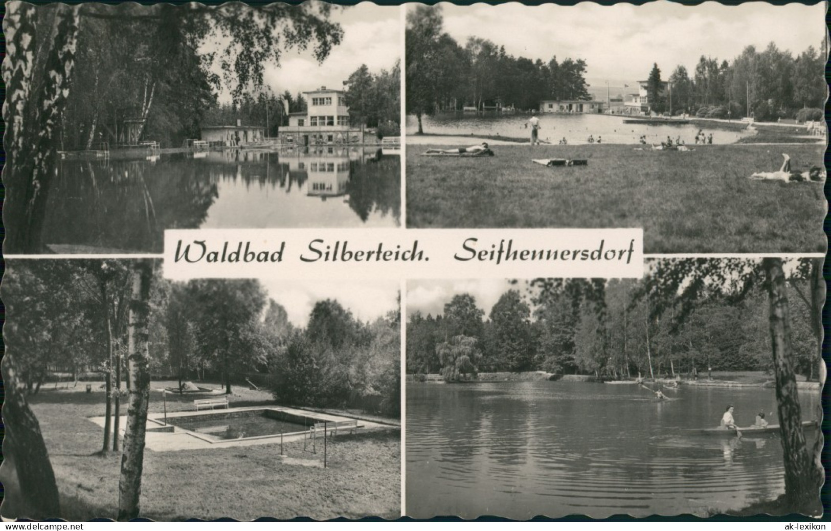 Seifhennersdorf DDR Mehrbild-AK 4 Ansichten Waldbad Siberteich 1966/1965 - Seifhennersdorf