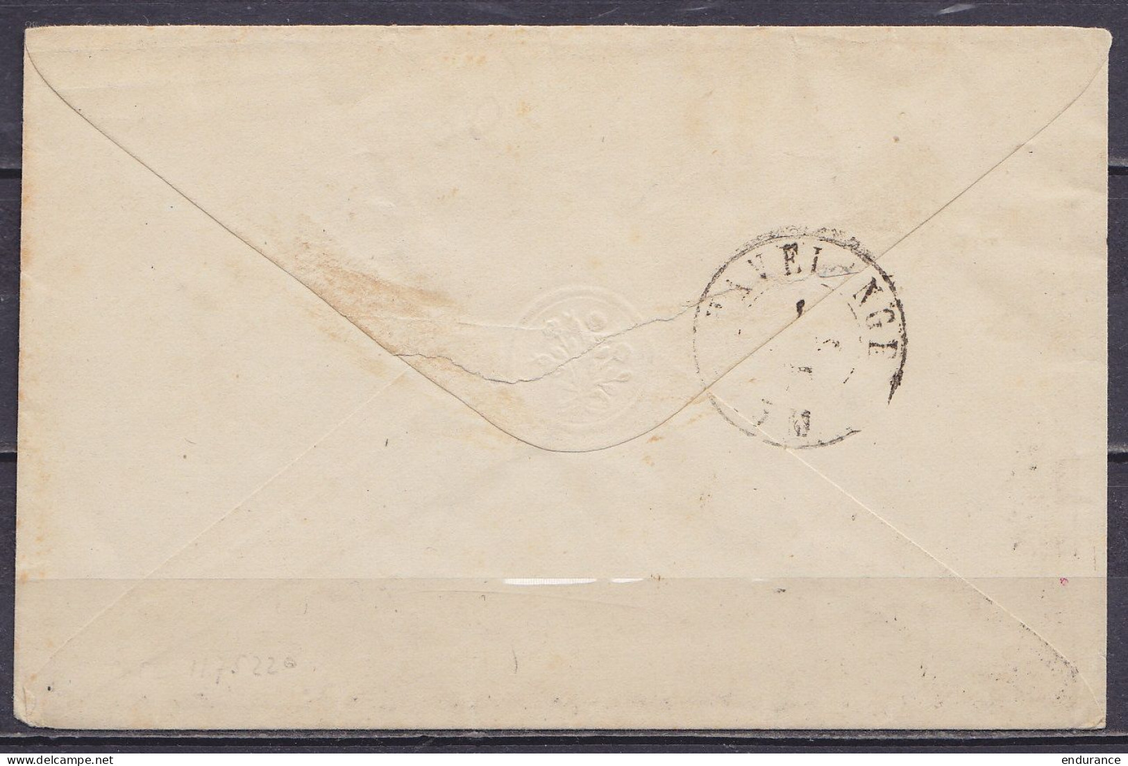 Env. Affr. Paire N°17 (var - 1e Tp: Tâche De Couleur Après "T" - 2e Tp: Cadre Brisé Sous "T") Lpts "389" Càd WAREMME /30 - 1865-1866 Perfil Izquierdo