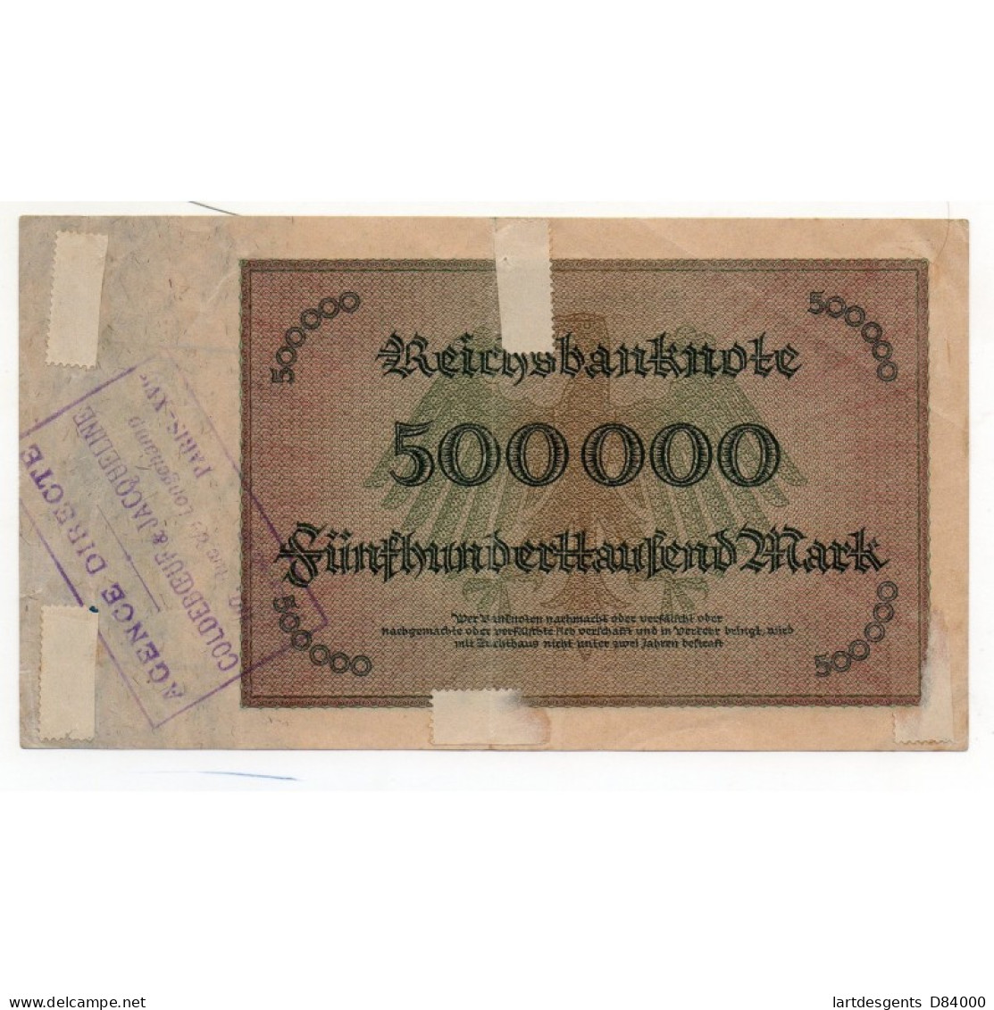 ALLEMAGNE 500.000 Mark 1 Mai 1923 TB Ros 87 - Andere & Zonder Classificatie