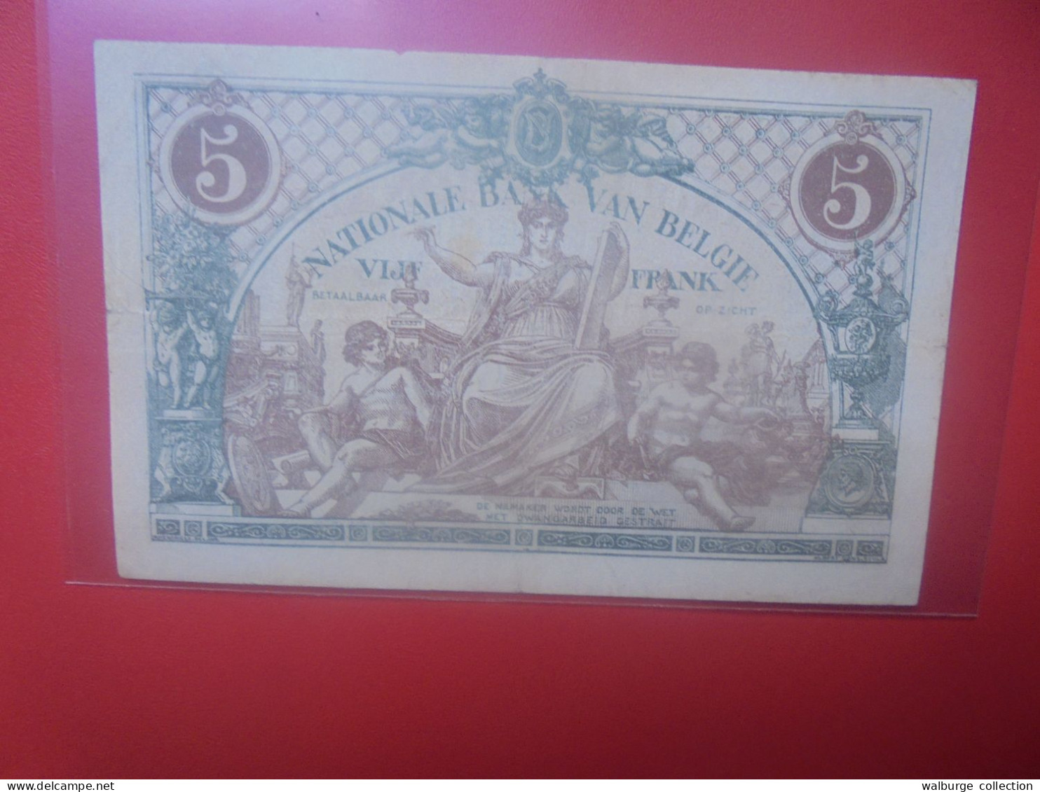 BELGIQUE 5 Francs 1918 Circuler ASSEZ RARE COTES:50-100-250 EURO (B.18/34) - 5-10-20-25 Franchi