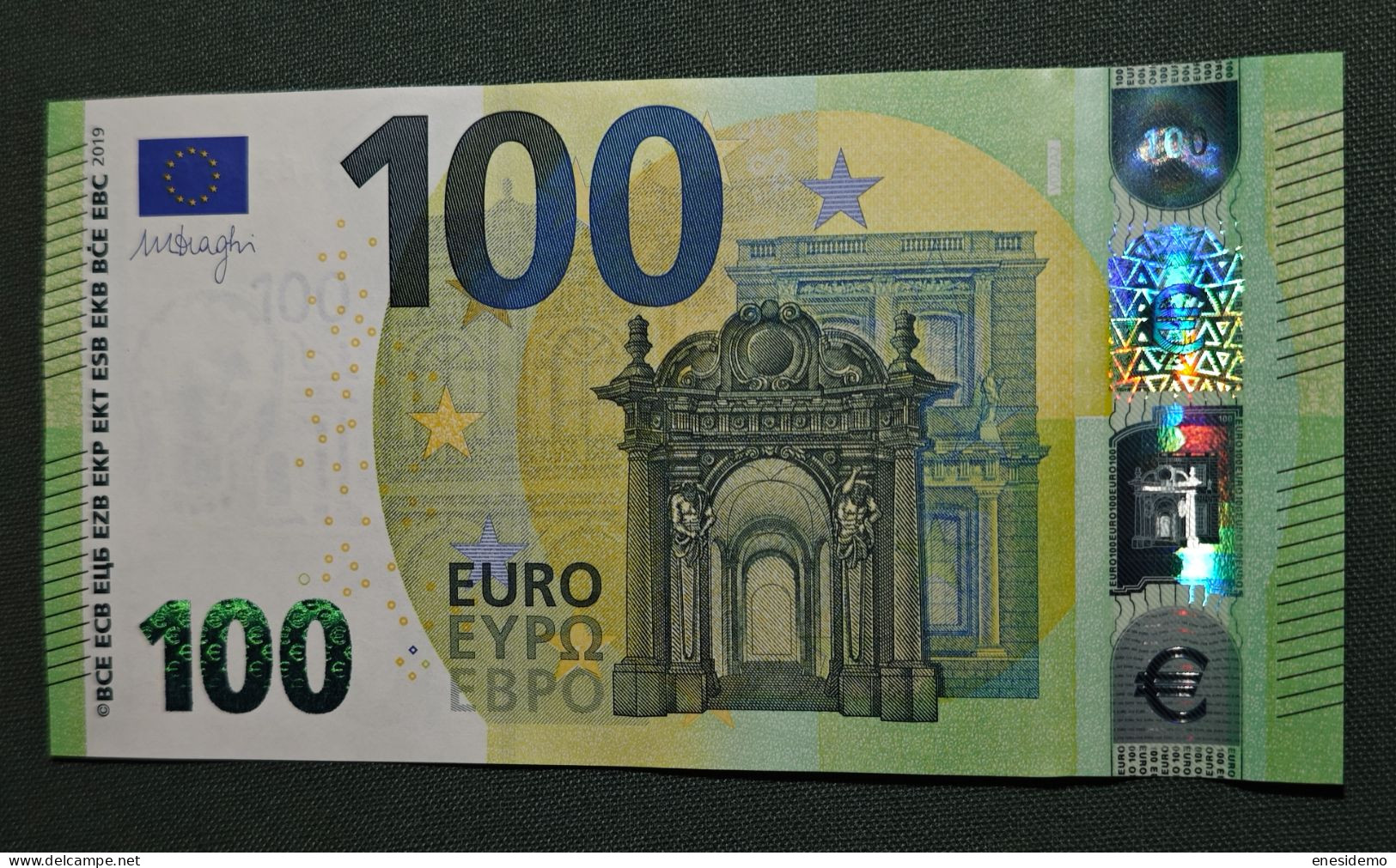 100 EURO SPAIN 2019  DRAGHI V002A2 VA SC UNCIRCULATED  PERFECT - 100 Euro