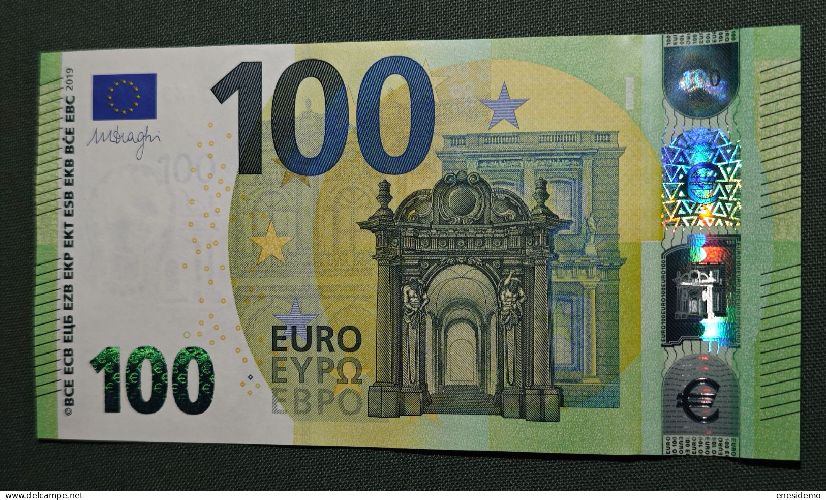 100 EURO SPAIN 2019  DRAGHI V002A2 VA SC UNCIRCULATED  PERFECT - 100 Euro