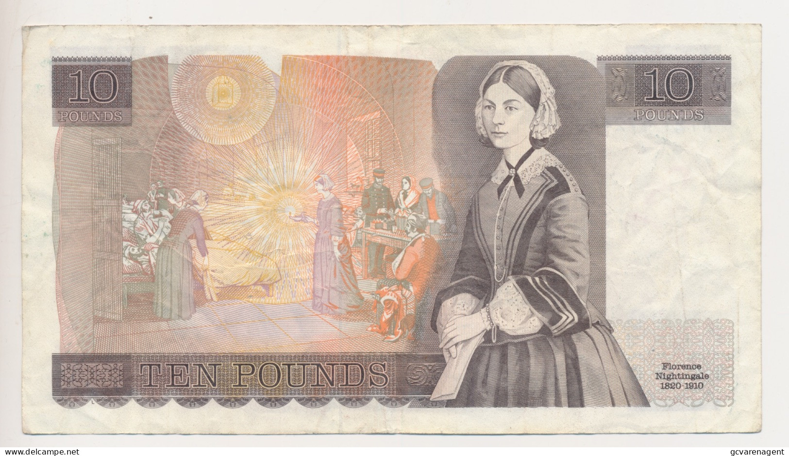 10 POND  BANK OF ENGLAND. SIGNED  D.H.F. SOMERSET  - Queen Elizabeth II/ Florence Nightingale - 10 Pounds