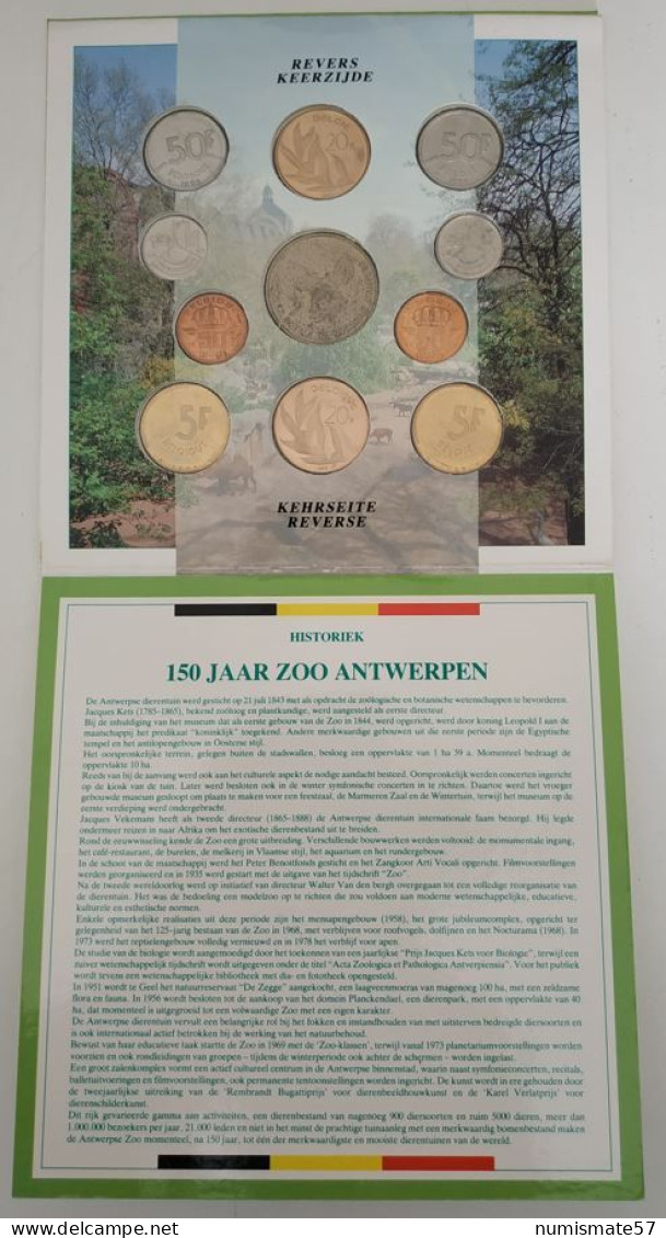 Coffret FDC BELGIQUE - Zoo Anvers - Antwerpen 1993 - ( 150 Ans Du Zoo ) - FDC, BU, Proofs & Presentation Cases