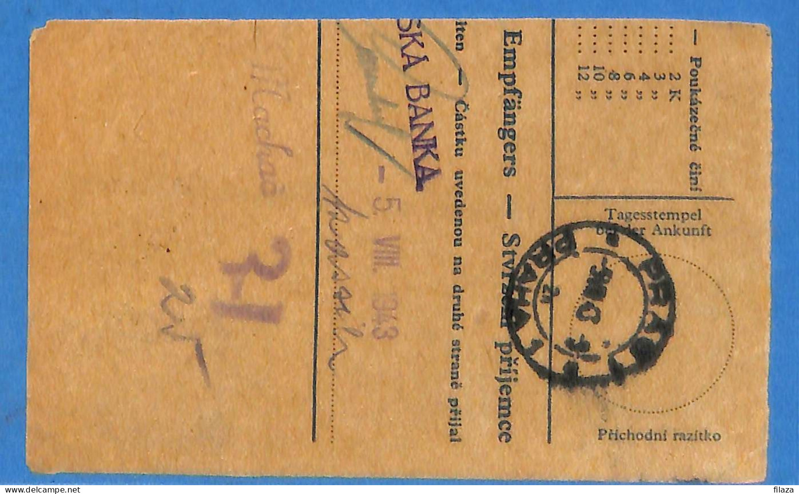 Böhmen Und Mähren 1943 - Carte Postale De Hranice - G34584 - Brieven En Documenten
