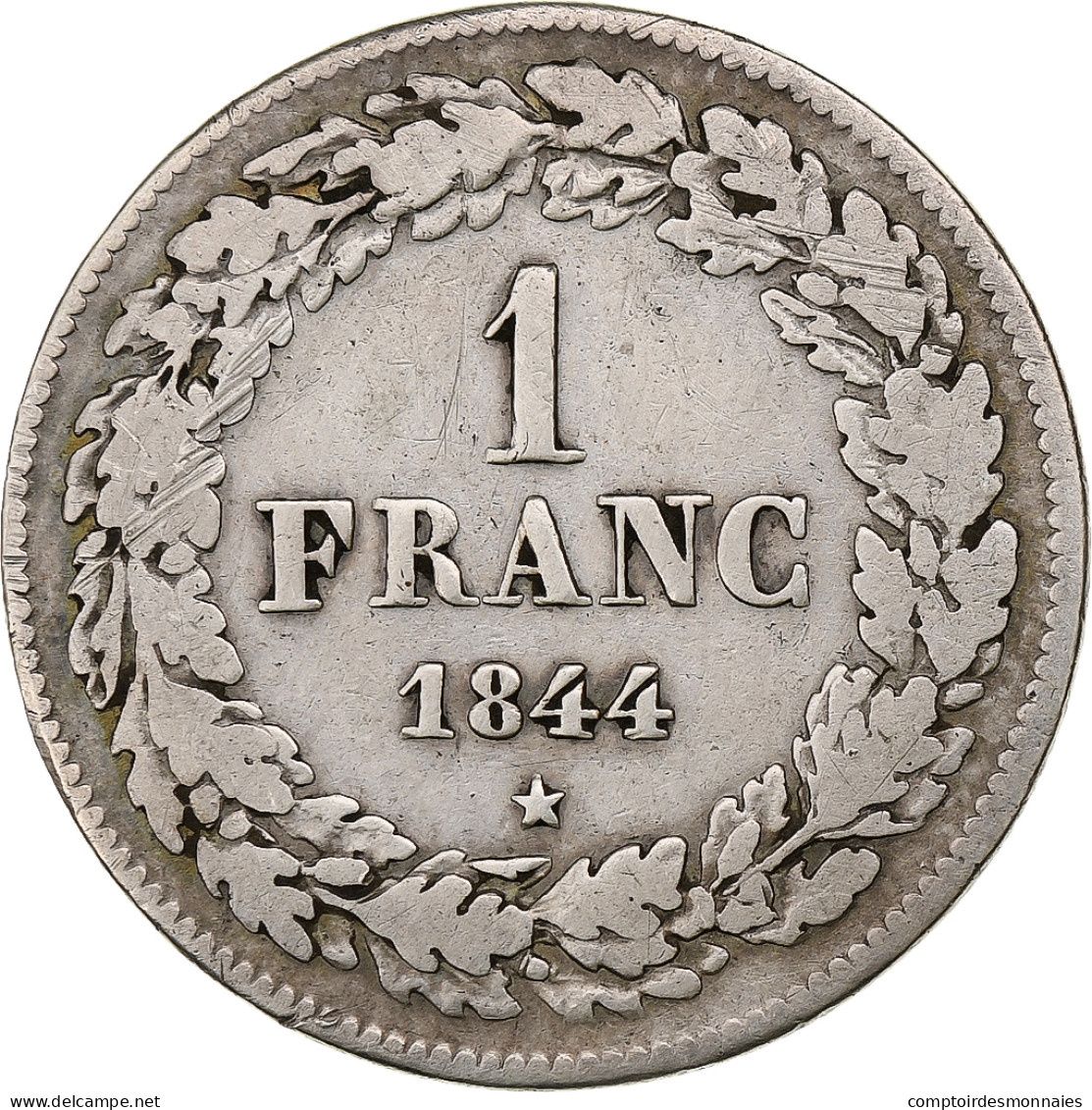 Belgique, Leopold I, Franc, 1844, Bruxelles, Argent, TB+, KM:7.1 - 1 Franc