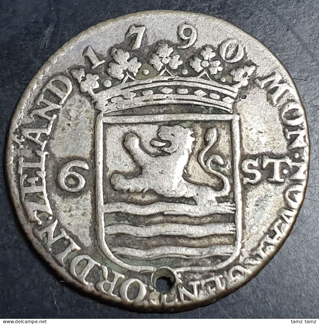 Netherlands 6 Stuiver Scheepjesschelling Zeeland Zeelandia 1790 Silver VF - Monnaies Provinciales
