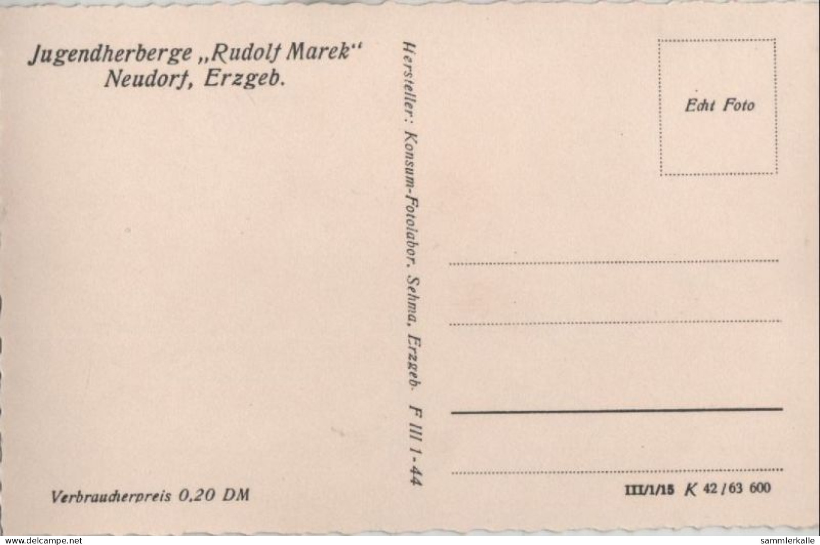112767 - Neudorf (Erzgebirge, OT Von Sehmatal) - Jugendherberge Rudolf Marek - Neudorf A. D. Spree