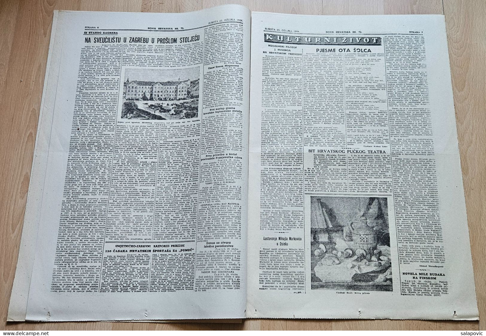 Nova Hrvatska 1944 Br. 72 NDH Croatia Ustasa Newspaper, Rab Ociscen Od Partizana - Altri & Non Classificati
