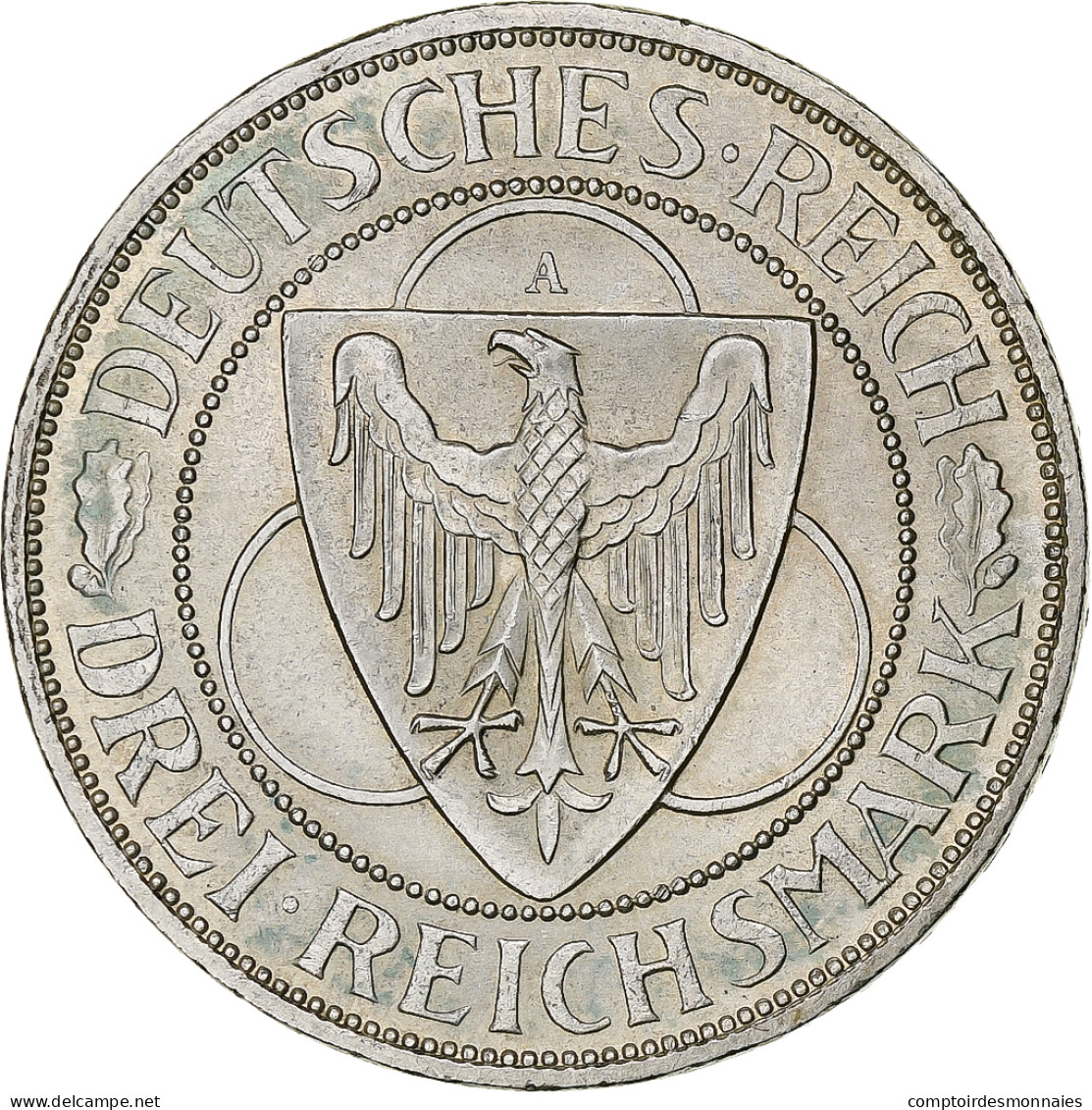 Allemagne, République De Weimar, 3 Mark, Liberation Of Rhineland, 1930, Berlin - 3 Mark & 3 Reichsmark