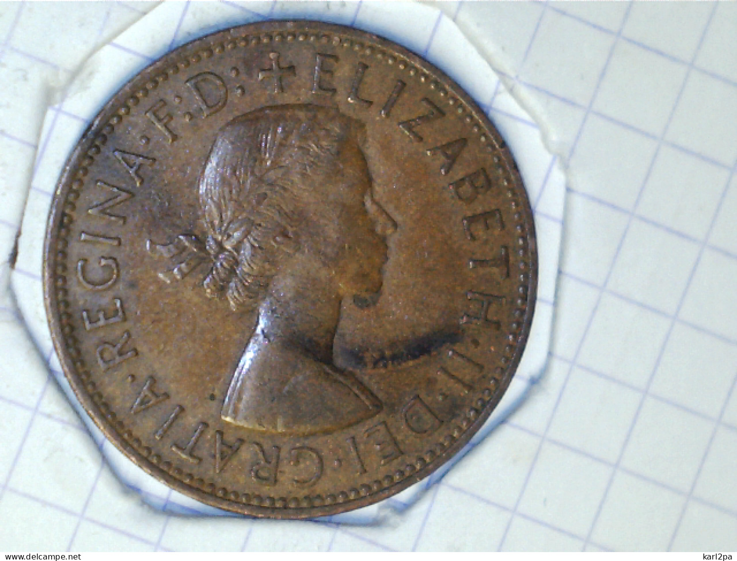 MONNAIE, GRANDE-BRETAGNE, ELIZABETH II  One Penny - 1966 - Bronze - - Other & Unclassified