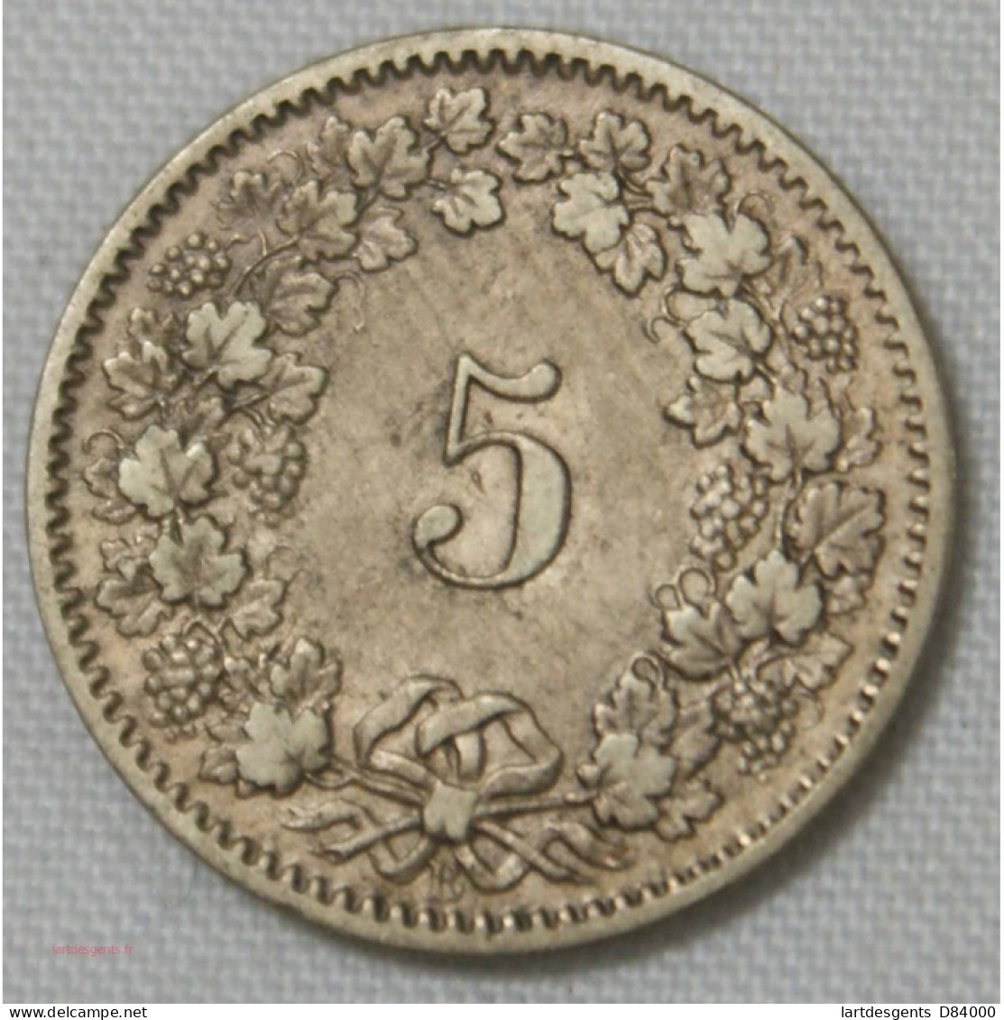 SUISSE SWITZERLAND, MONNAIE 5 RAPPEN 1874 B - Other & Unclassified