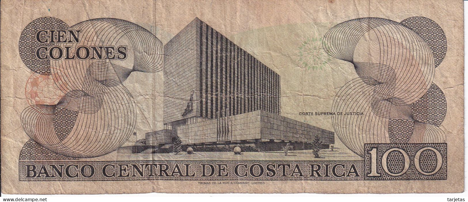 BILLETE DE COSTA RICA DE 100 COLONES AÑO 1978 (BANKNOTE) - Costa Rica