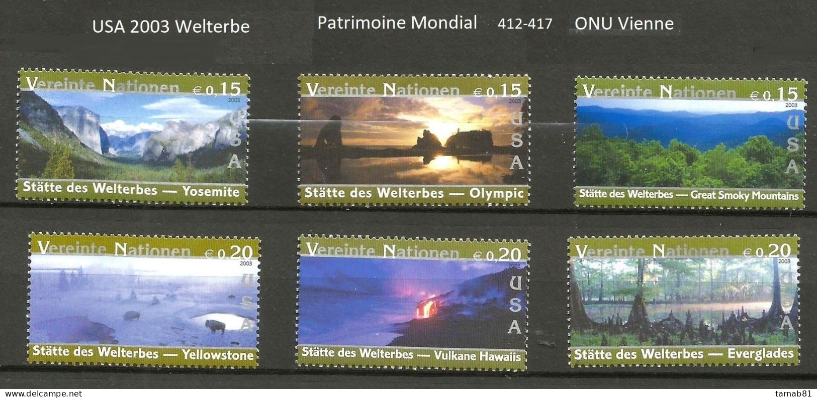 ONU Nations Unies Complet Vienne **  2000 2001 2002 2003 2004 2005 2006 2007 2009 Patrimoine Mondial Issus Carnets - Unused Stamps