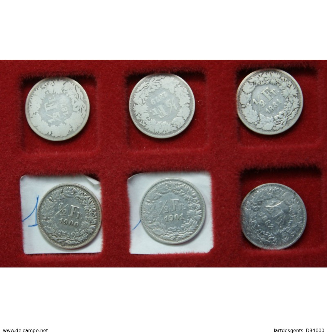 Série 1/2 Franc Suisse 1850 à 1901 à Voir, Lartdesgents.fr - 1/2 Franken