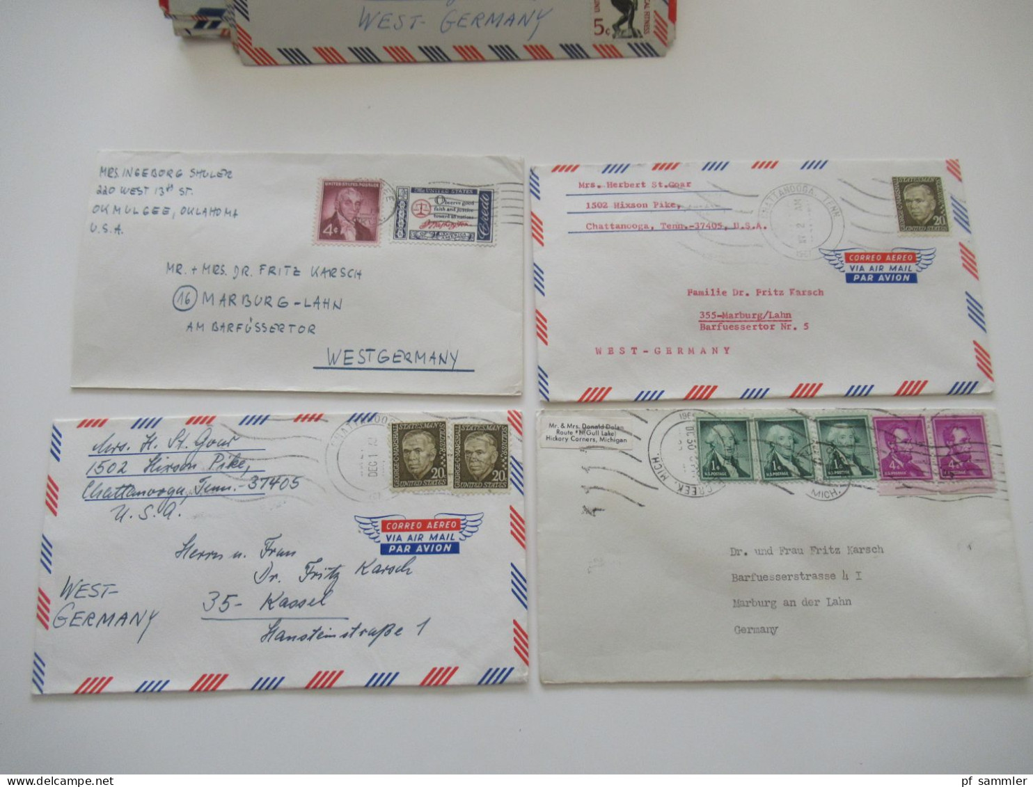 USA Luftpost Belegeposten / Auslandsbriefe Insgesamt 145 Stk. 1960er - 1980er Jahre - Storia Postale